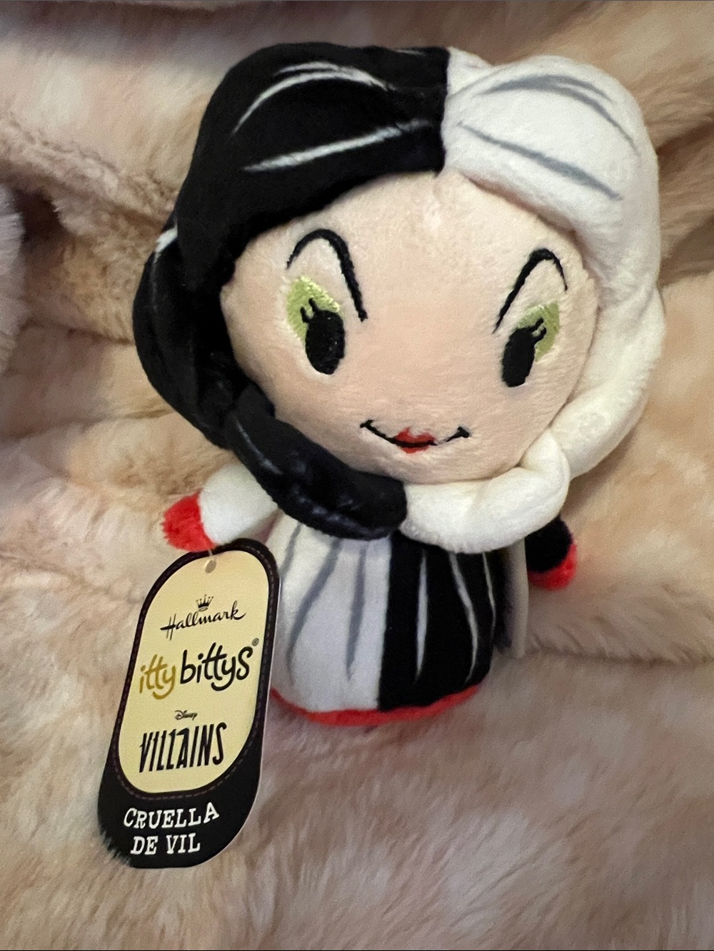 Hallmark Cruella de Vil Plush - Black, White & Red Accents